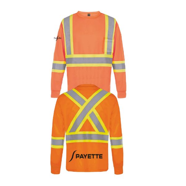 Image de T-shirt manches longues bandes orange  - S05948