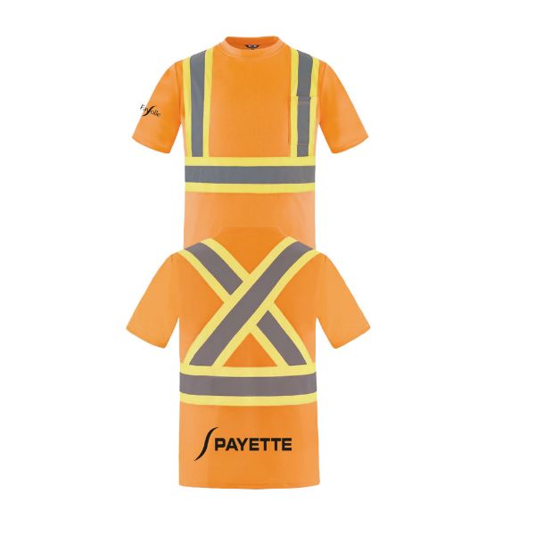 Image de T-shirt manches courtes bandes orange  - S05945